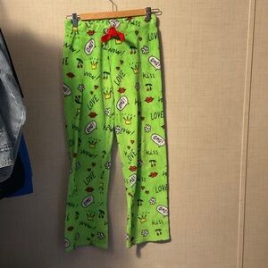 Vibrant Green Kids Pajama Bottoms with Fun Prints